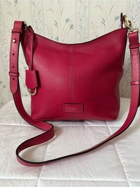 Radley London Raspberry Pebbled Leather Hobo